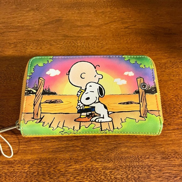 Loungefly Handbags - Loungefly PEANUTS Charlie Brown and Snoopy Sunset Happiness Wallet.